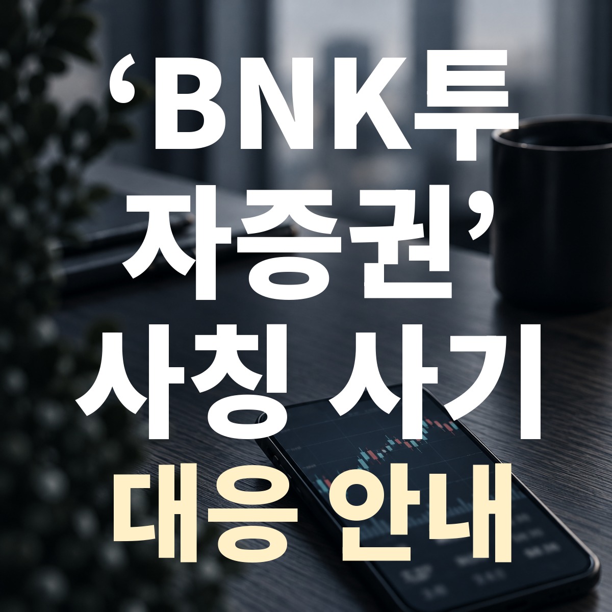 ‘BNK투자증권’ 사칭 사기 대응 안내