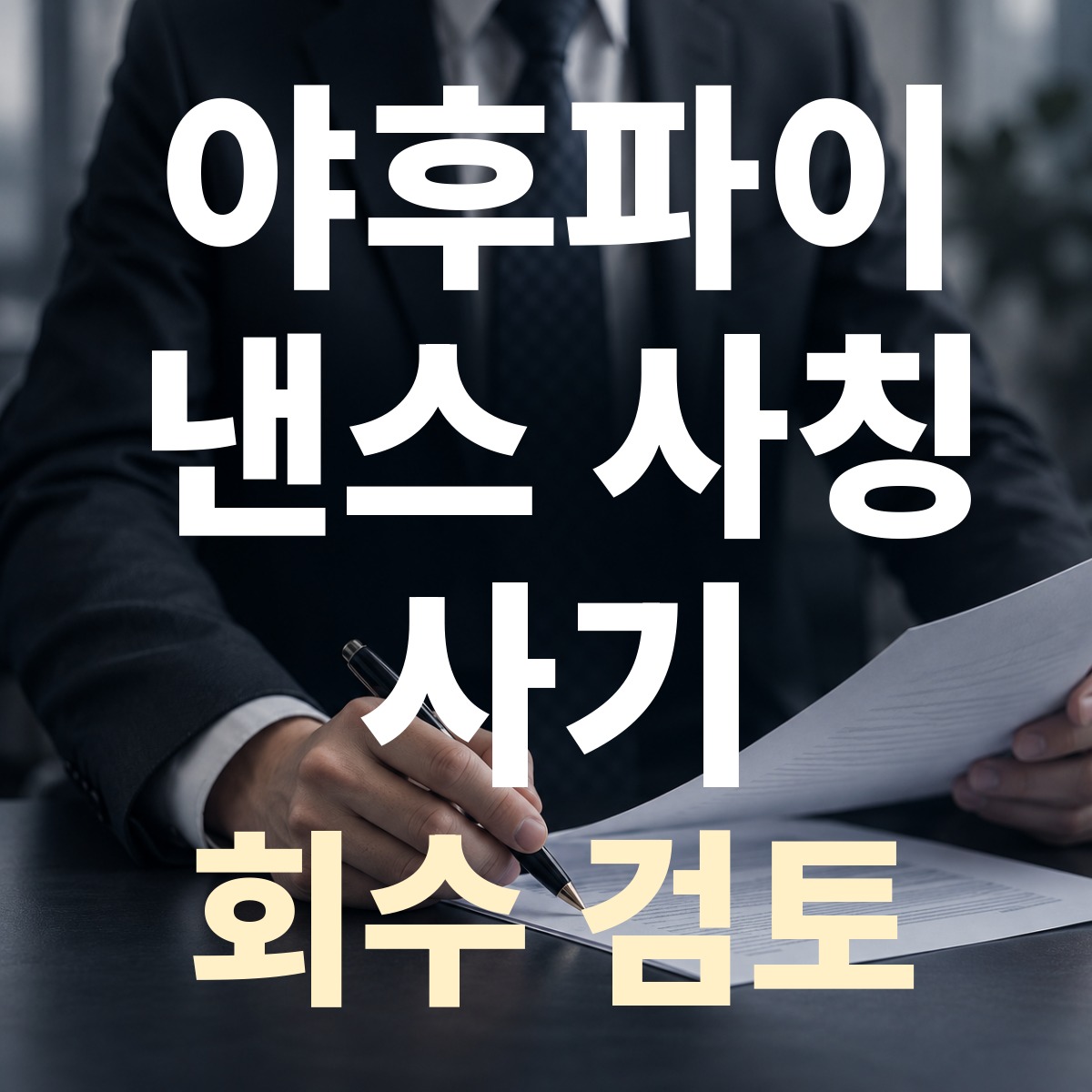 야후파이낸스 사칭 사기 회수 검토