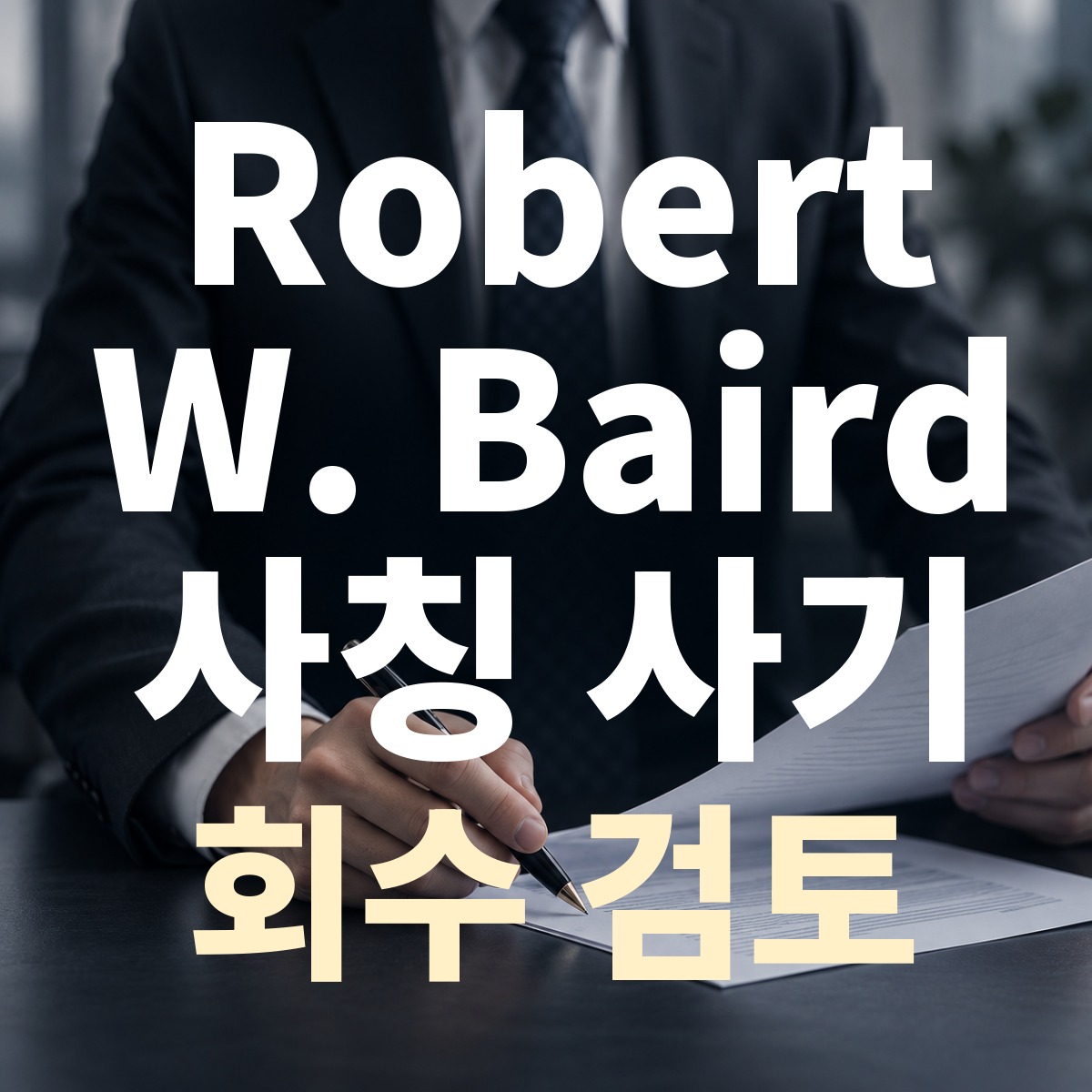 Robert W. Baird 사칭 사기 회수 검토