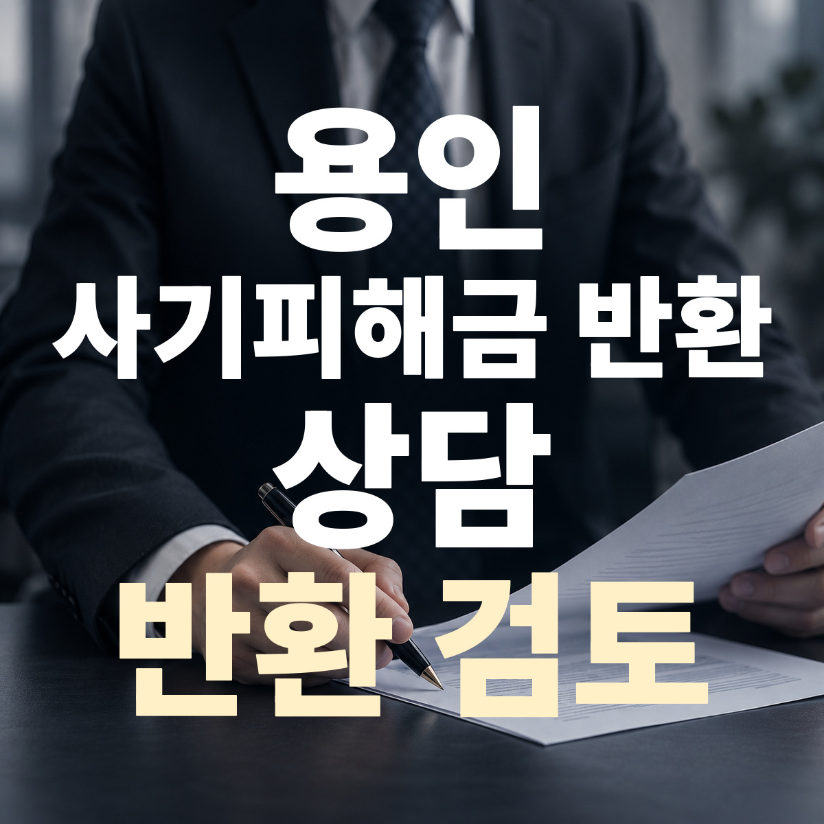 용인 사기피해금 반환 상담 반환 검토